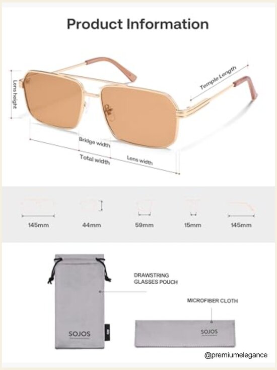 Retro Square Double Bridge Metal Sunglasses main image 7